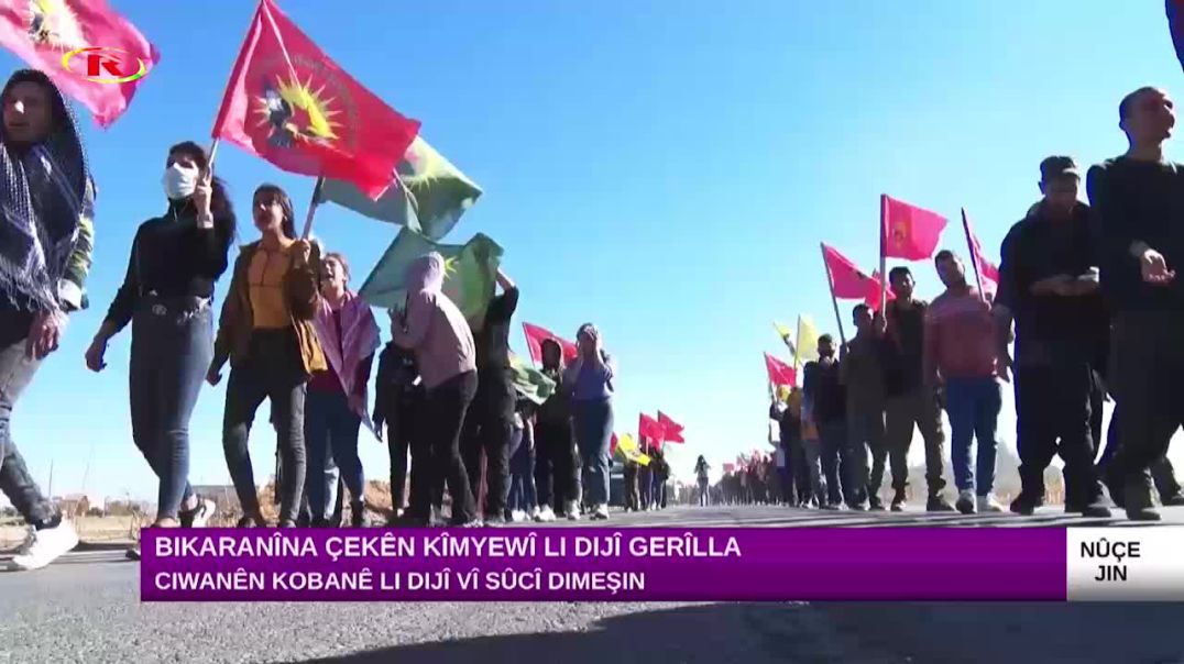 Ciwanên Kobanê li dijî bikaranîna çekên kîmyewî  dimeşin-Rapor: Nazik Kêtkanî