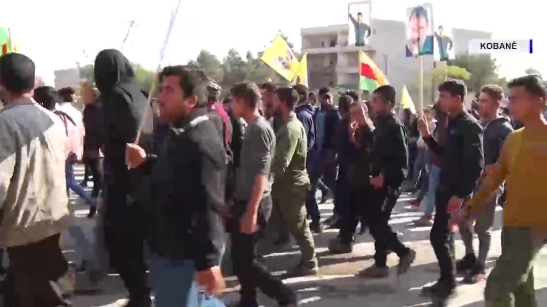 Bi deh hezaran şêniyên Kobanê, Efrîn û Helebê ji bo Azadiya Rêber Apo daketin qadan