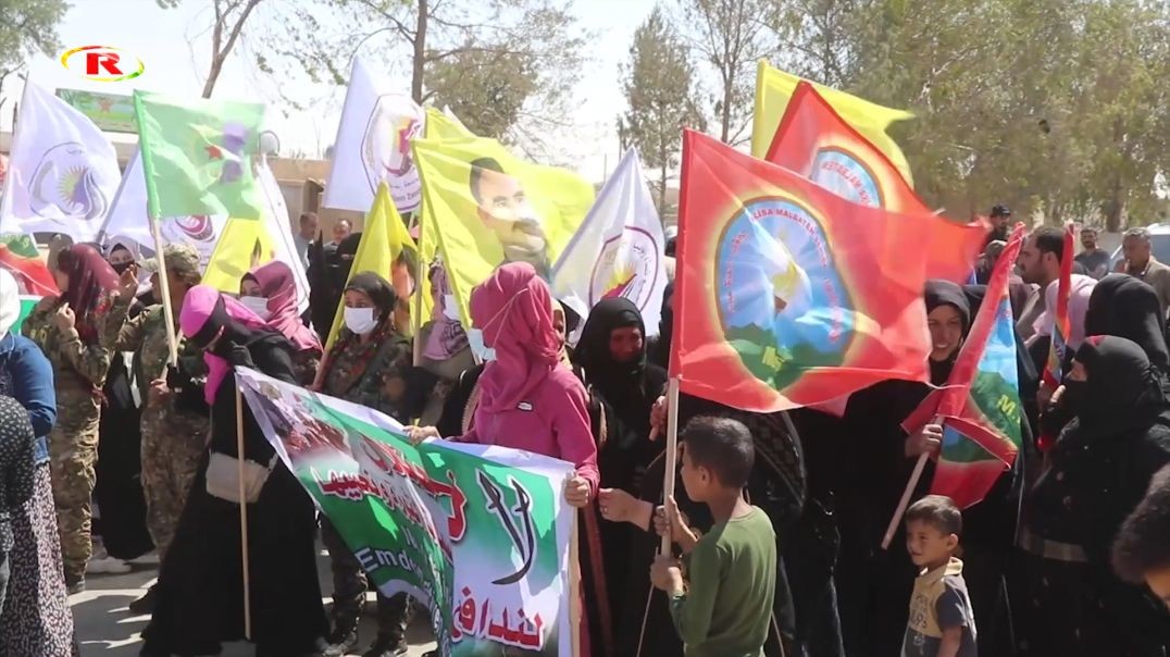 ⁣تجمّع نساء زنوبيا في ريف دير الزور الغربي ينظّم تظاهرة تنديداً بهجمات الاحتلال التركي