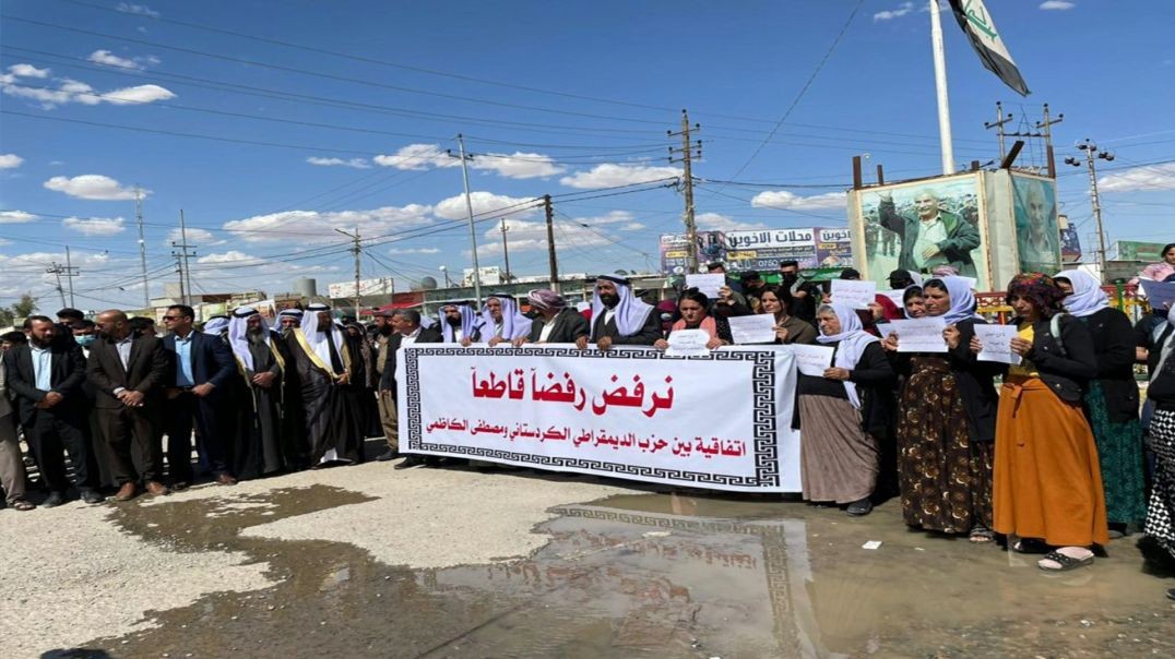 خلال تظاهرة..أبناء المجتمع الإيزيدي يرفضون اتفاقية 9 تشرين ويقدّمون مطالبهم لحكومة الكاظمي
