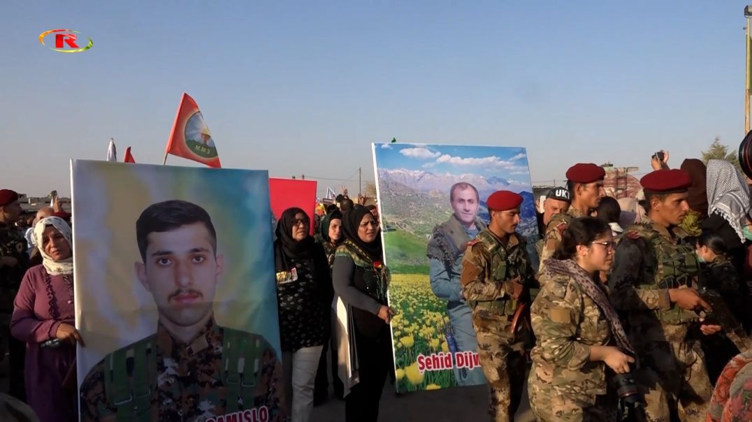 ⁣Bi hezaran ji şêniyên Cizîrê Ş.Rêzan Cawîd û Dijwar Kobanî li Hesekê oxir kirin