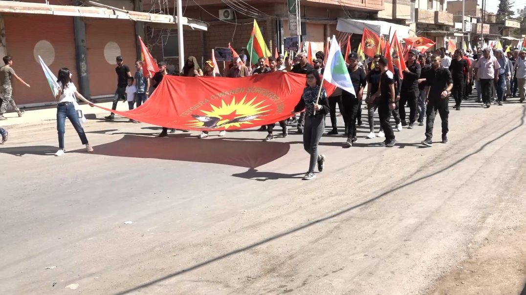 ⁣Şêniyên bajarê Qamişlo li dijî êrişan meşek li dar xistin