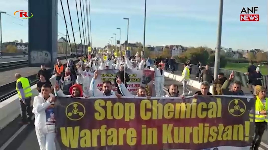 ⁣الكرد وأصدقاؤهم يتظاهرون في ألمانيا للتنديد باستخدام الاحتلال التركي للأسلحة الكيماوية