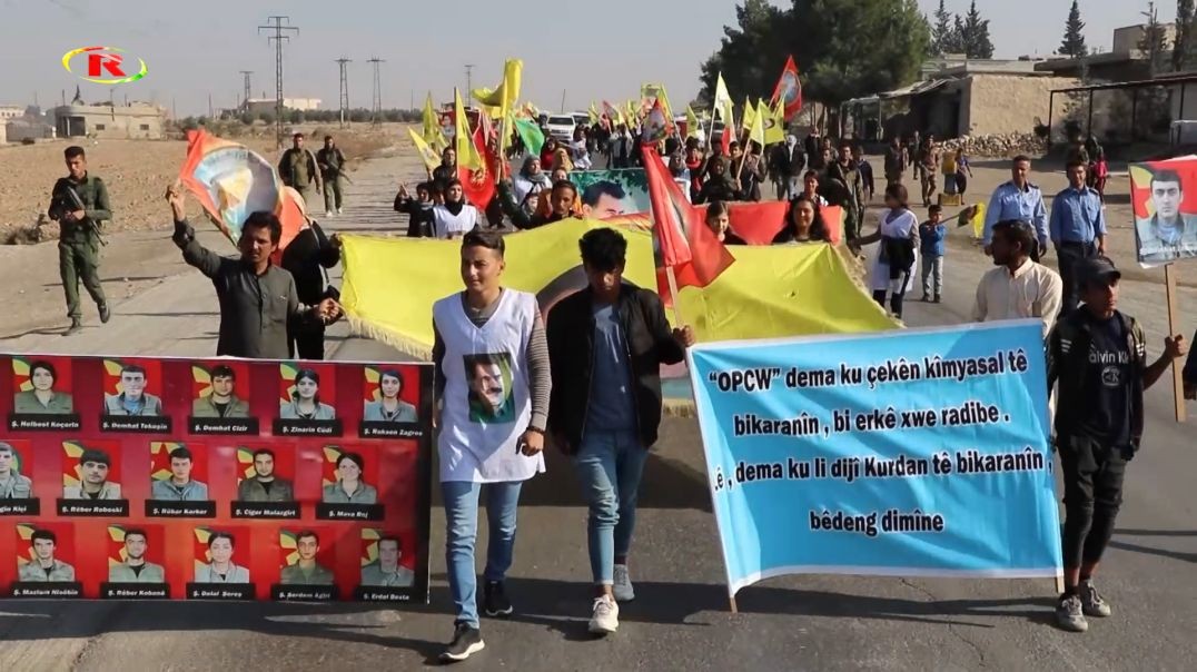⁣شبيبة مجلس عوائل الشهداء ينددون  بالهجمات الكيماوية للاحتلال التركي في كوباني