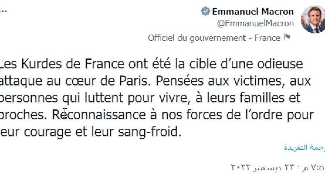 "كان أكراد فرنسا هدفا لهجوم شنيع في قلب باريس"