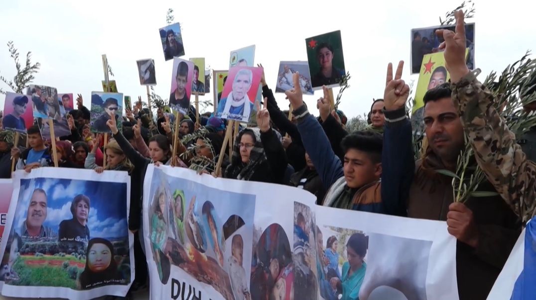 تظاهرة حاشدة في الشهباء في الذكرى الخامسة لاحتلال عفرين تقرير: عماد محمد