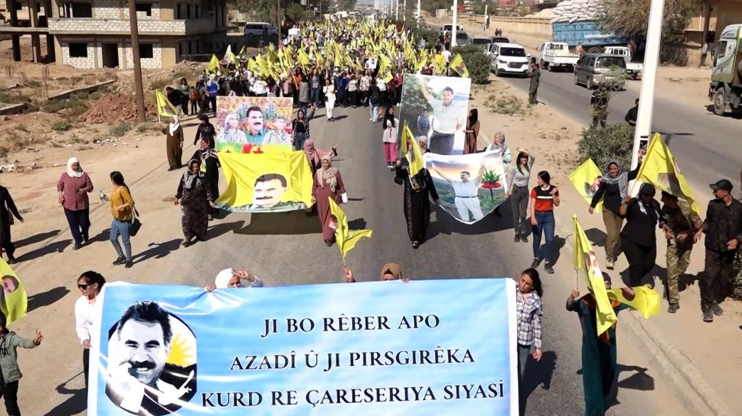 ⁣"مظاهرات شعبية تضامناً مع حملة "الحرية للقائد أوجلان، الحل السياسي للقضة الكردية