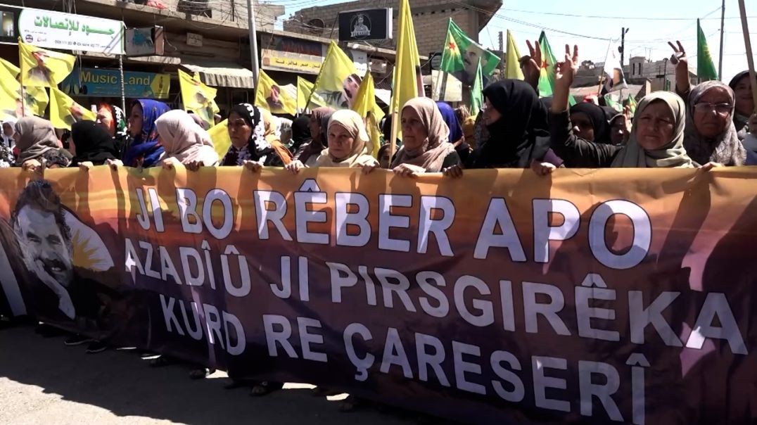 ⁣DOSYA-Ji bo azadiya fîzîkî ya Rêber Apo li Qamişlo meşeke hat lidarxistin