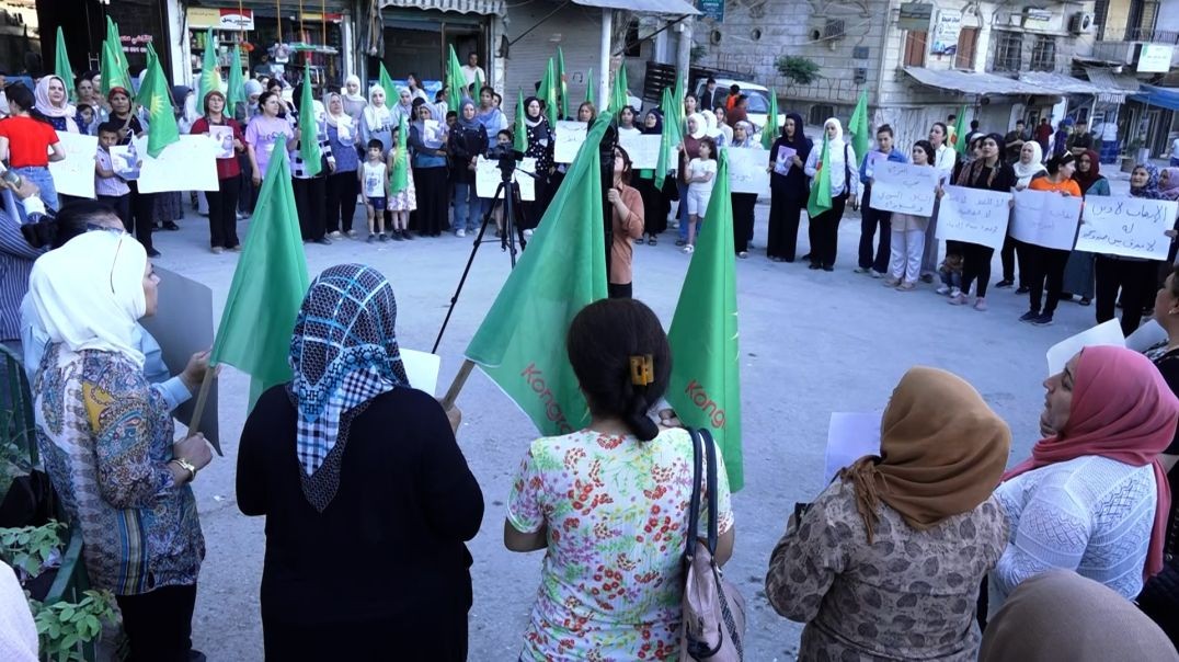 ⁣DOSYA - Jinên li Helebê bi mîtingekê piştgirî dan jinên Siwêda yê