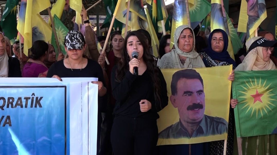 ⁣DOSYA - Li kantona Firatê bi meşekê daxwaza azadiya Rêber Apo hat kirin