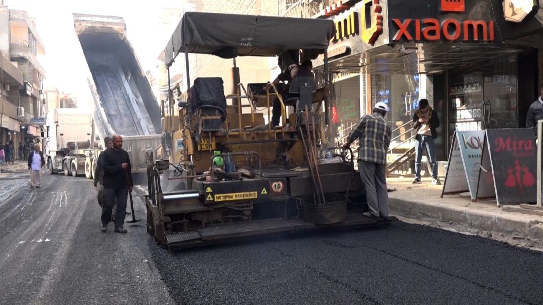 البدء بأعمال تأهيل وتزفيت شارع المفتي في مدينة الحسكة - تقرير: سليمان الطويل