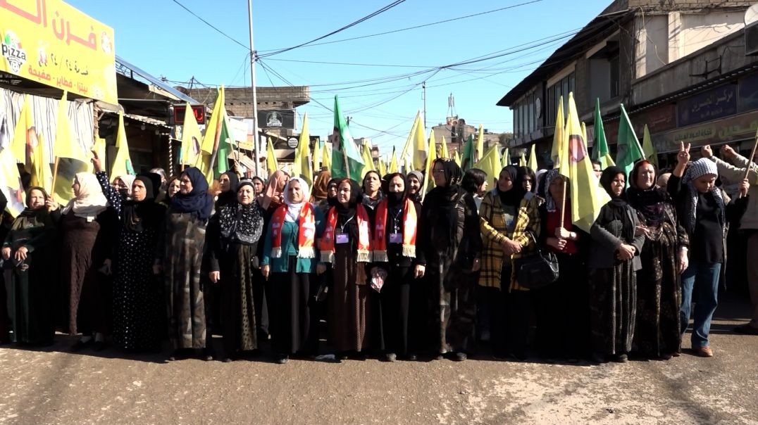⁣DOSYA - Li Qamişlo ji bo azadiya fîzîkî ya Rêber Apo meşek girseyî hate li dar xistin